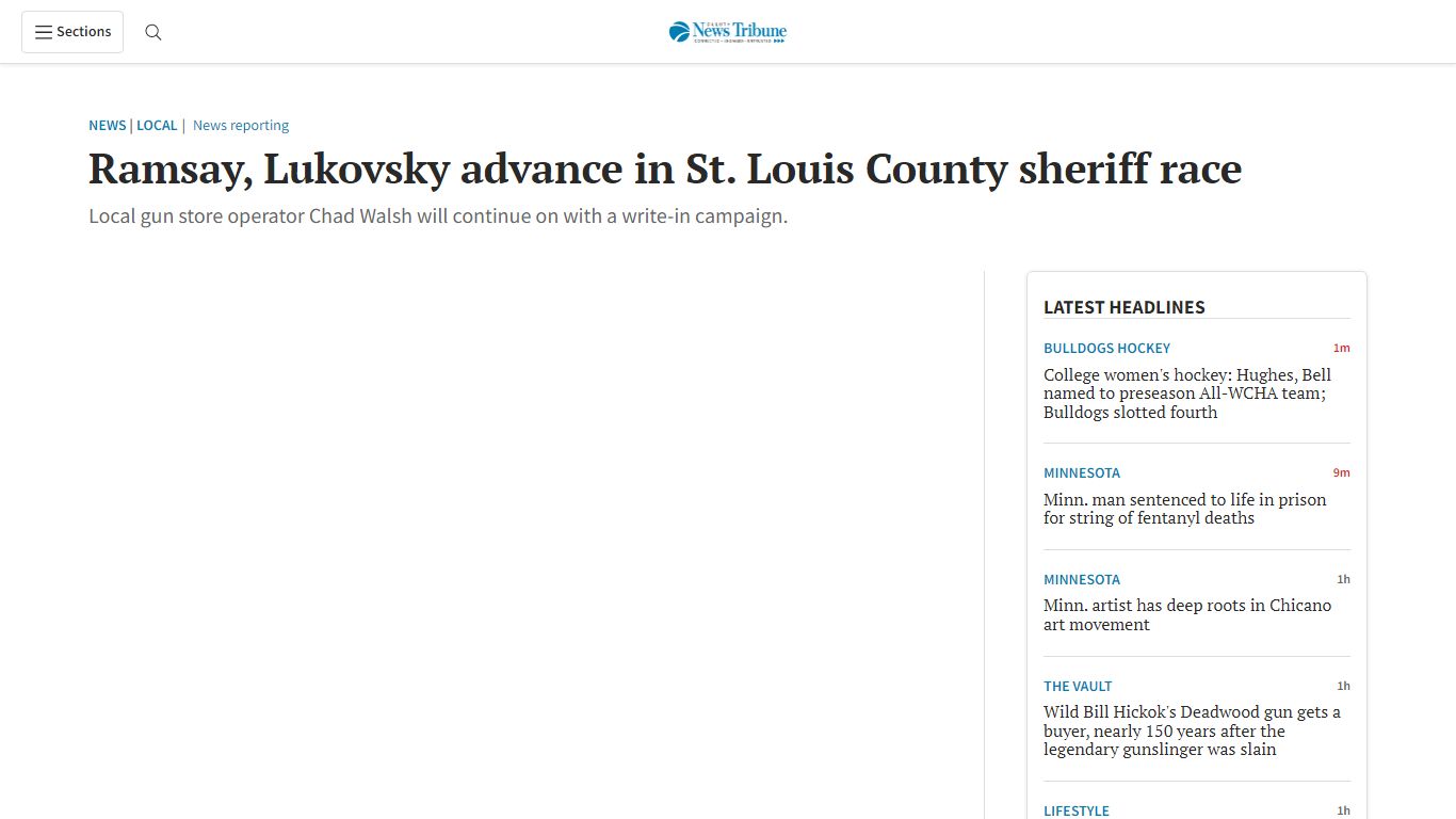 Ramsay, Lukovsky advance in St. Louis County sheriff race